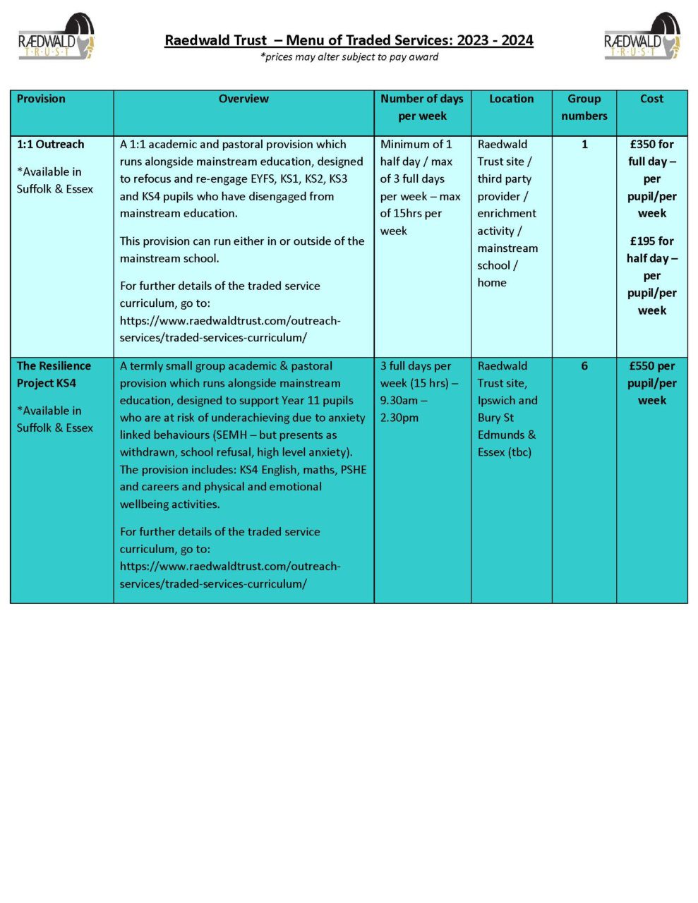 2023 2024 Traded Services Menu Sept 2023 (1) (1)